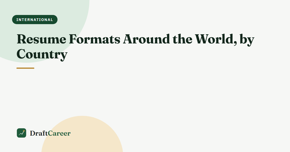 Resume Formats Around the World, by Country